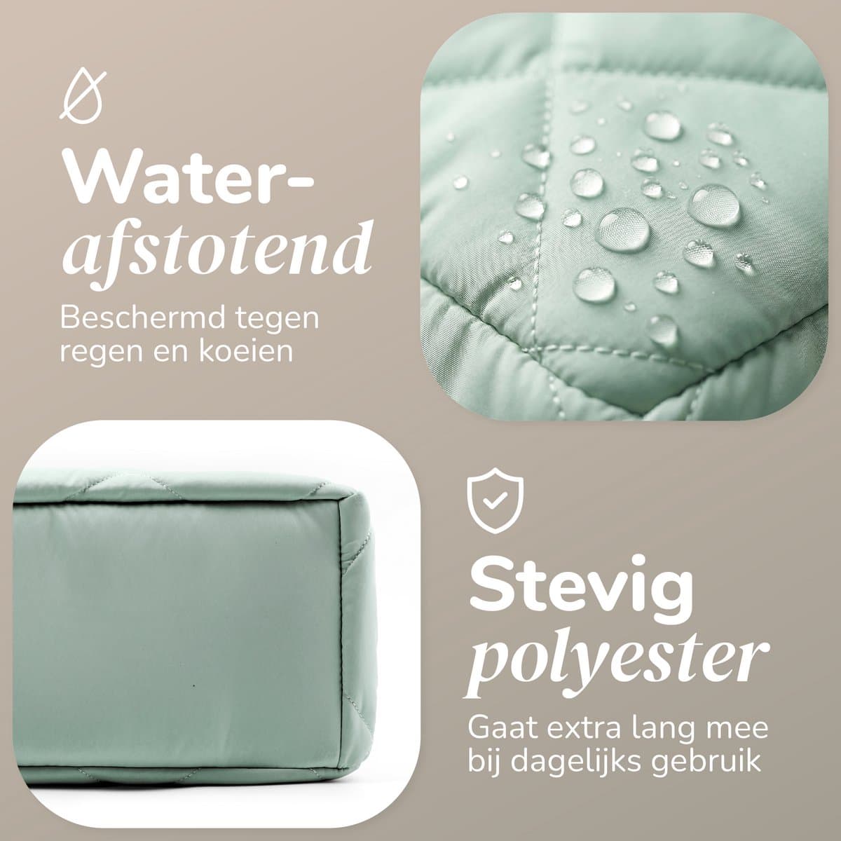 Mommsy Luiertas – Verzorgingstas – Mom Bag – Thermo Vak – Gewatteerde Puffer Stof – Mommy Bag – Extra Ruim – Waterafstotend – Organizer – Lichtgewicht – Groen thumbnail 4