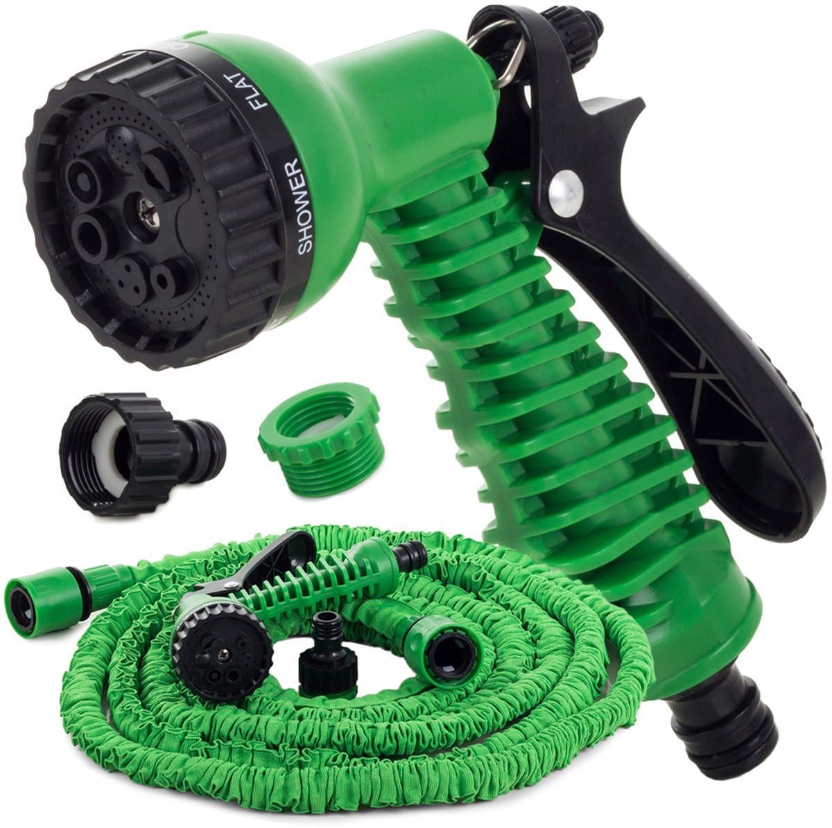 Flexibele Tuinslang - 7.5m - Groen - Uitrekbaar - 7 Sproei Functies - Magische Tuinslag - Elastisch - Lichtgewicht - Uitzetbaar - Tuin Bewatering - Water Hose - afbeelding 1