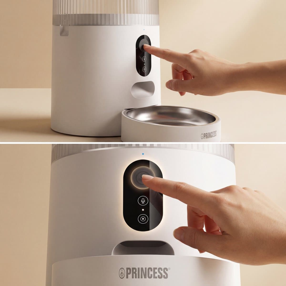 Princess Automatische Voerbak - Smart 4 Liter - Kat & Hond - App Bediening - Droogvoer - Roestvrijstalen Kom – BPA‑vrij – Back‑up Batterij - Voerautomaat - Voerdispenser - 610040 thumbnail 6