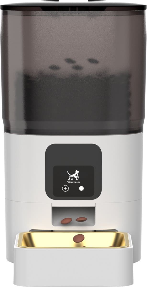 Viervoeter Feed - Automatische Voerbak 6L - Kat en Hond - Voerautomaat met App & Audio - Wit