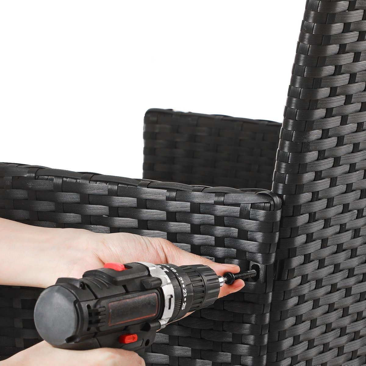 SONGMICS - Tuinset - Tuintafel - Tuinstoelen - Gemaakt van PE Polyrattan - Voor Terras en Tuin thumbnail 3