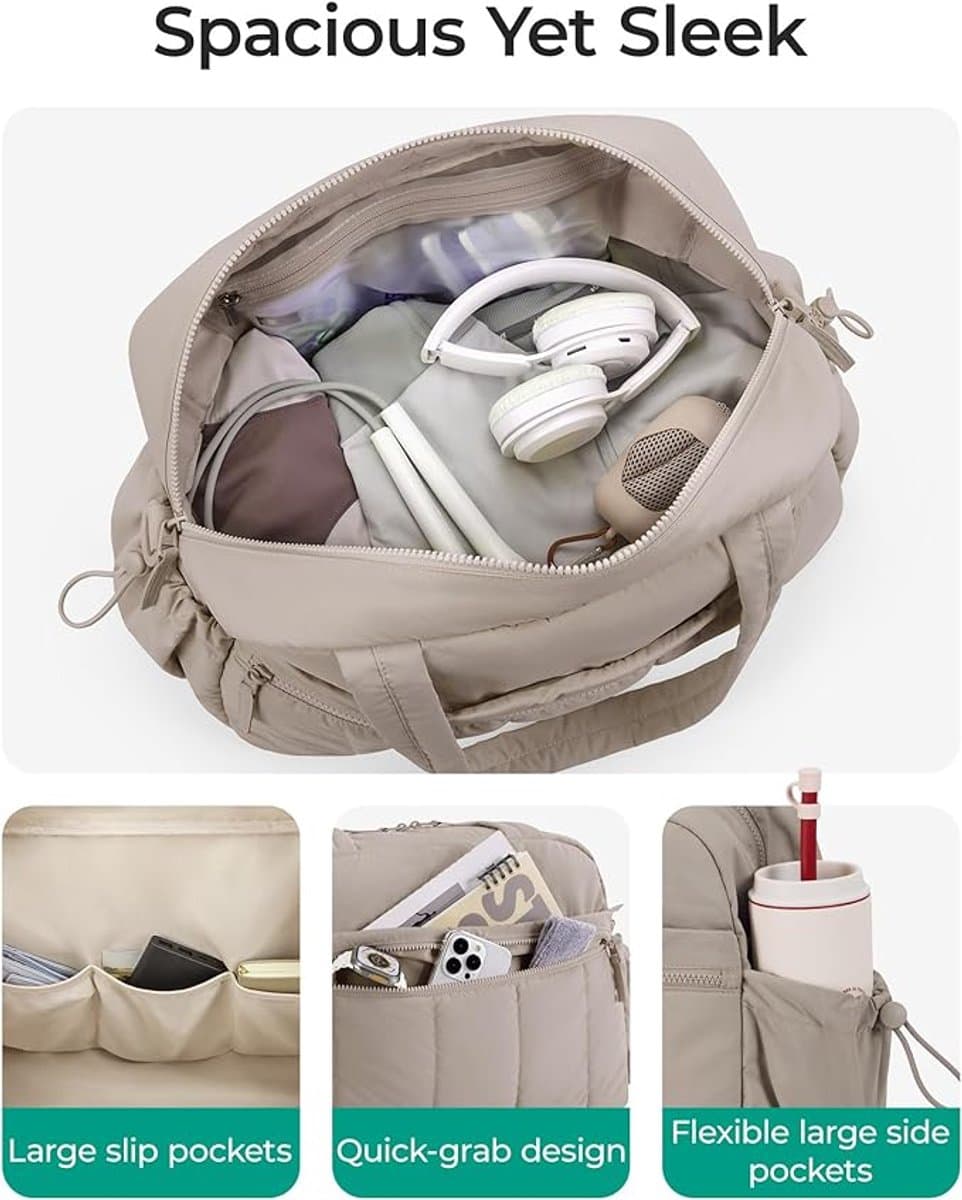 1 stuk - Sporttassen - Sporttas - waterdichte gymtas - unisex - 40*21*30cm - Kameel - Fitness Tas - Weekendtas Dames - Sport Tas - Kleine Sporttas - Reistas - Compact en lichtgewicht - waterdicht thumbnail 6