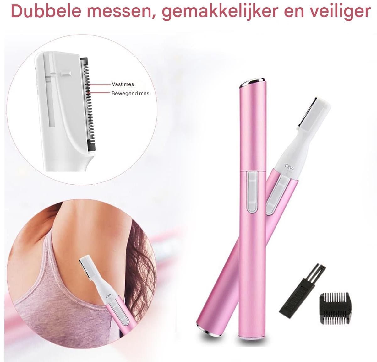 carmdering - Elektrische Wenkbrauw Trimmer | Precisietrimmer | Gezichtstrimmer I Wenkbrauw Epilator | Gezichtsepilator | Gezicht Ontharing | Trimmer I Roze thumbnail 5