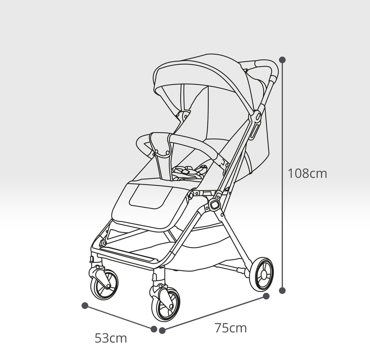 LUVION® Oslo Buggy - Plooibuggy lichtgewicht inklapbaar - Beige - Inclusief Gratis Travel Bag thumbnail 5