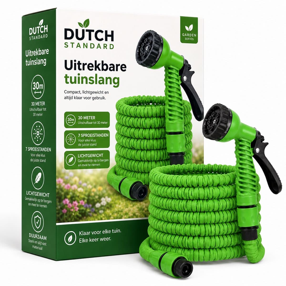 Tuinslang Uitrekbaar 30 meter - 7 Standen - Flexibel