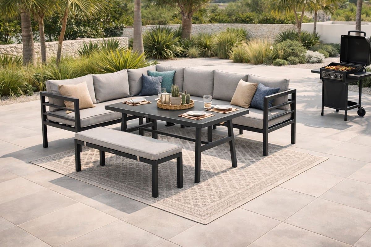 Garden Impressions Bleco II lounge-diningset- carbon black-desert sand thumbnail 5