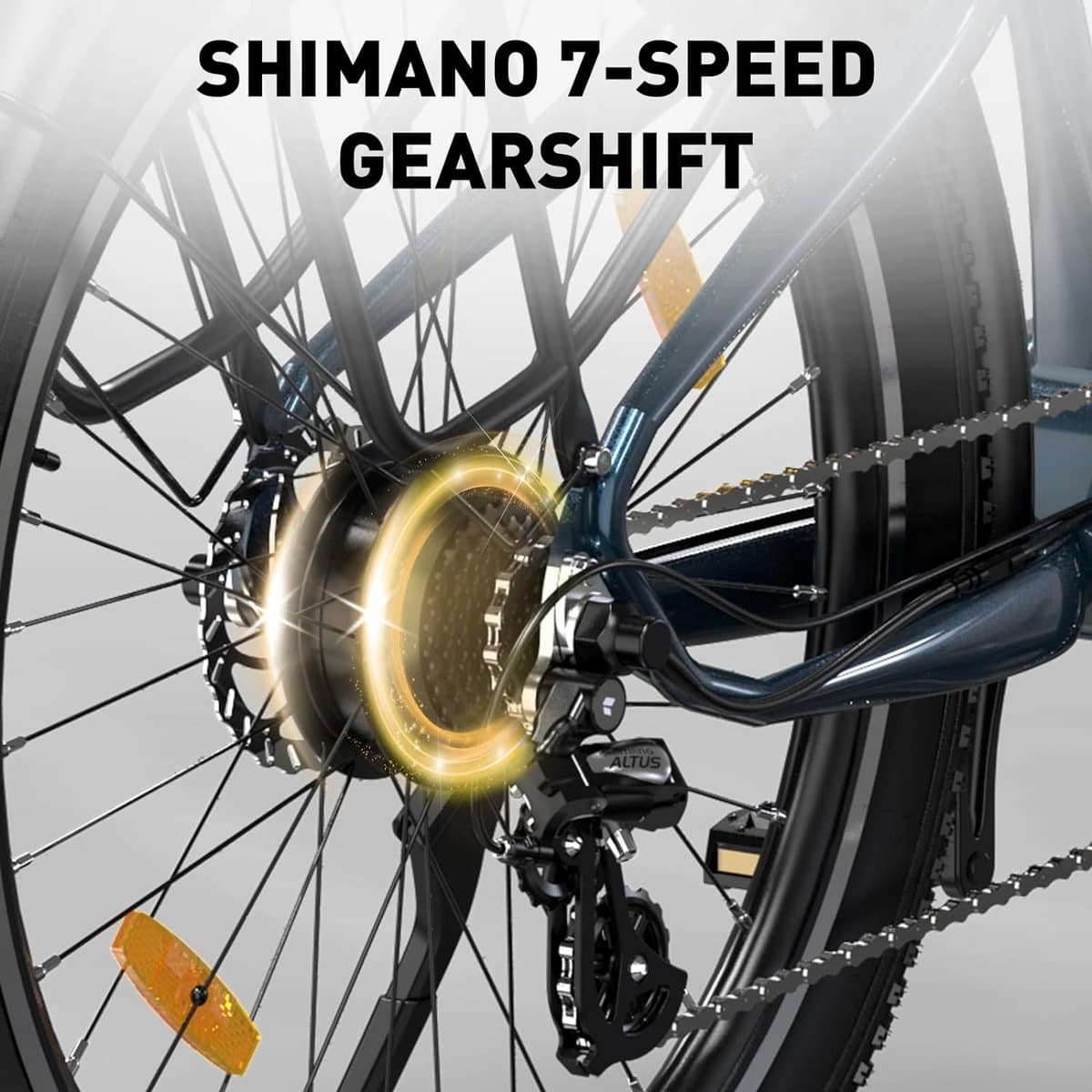 Hitway Elektrische Fiets BK16 - Trendy 26*3.0 Inch City Commuter EBike met Afneembare 48V 18Ah Lithium Batterij - Mountain E-Bike met 250W Motor - 7 Versnellingen - IP54 Waterdicht thumbnail 6