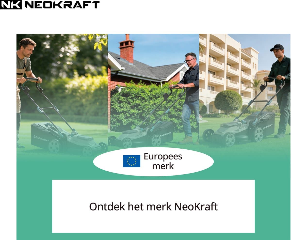Neokraft - 40V Accu grasmaaier - 38cm maaibreedte - 6 instelbare maaihoogtes - Incl 40L opvangzak - Incl. 40V 4,0Ah accu & lader thumbnail 6