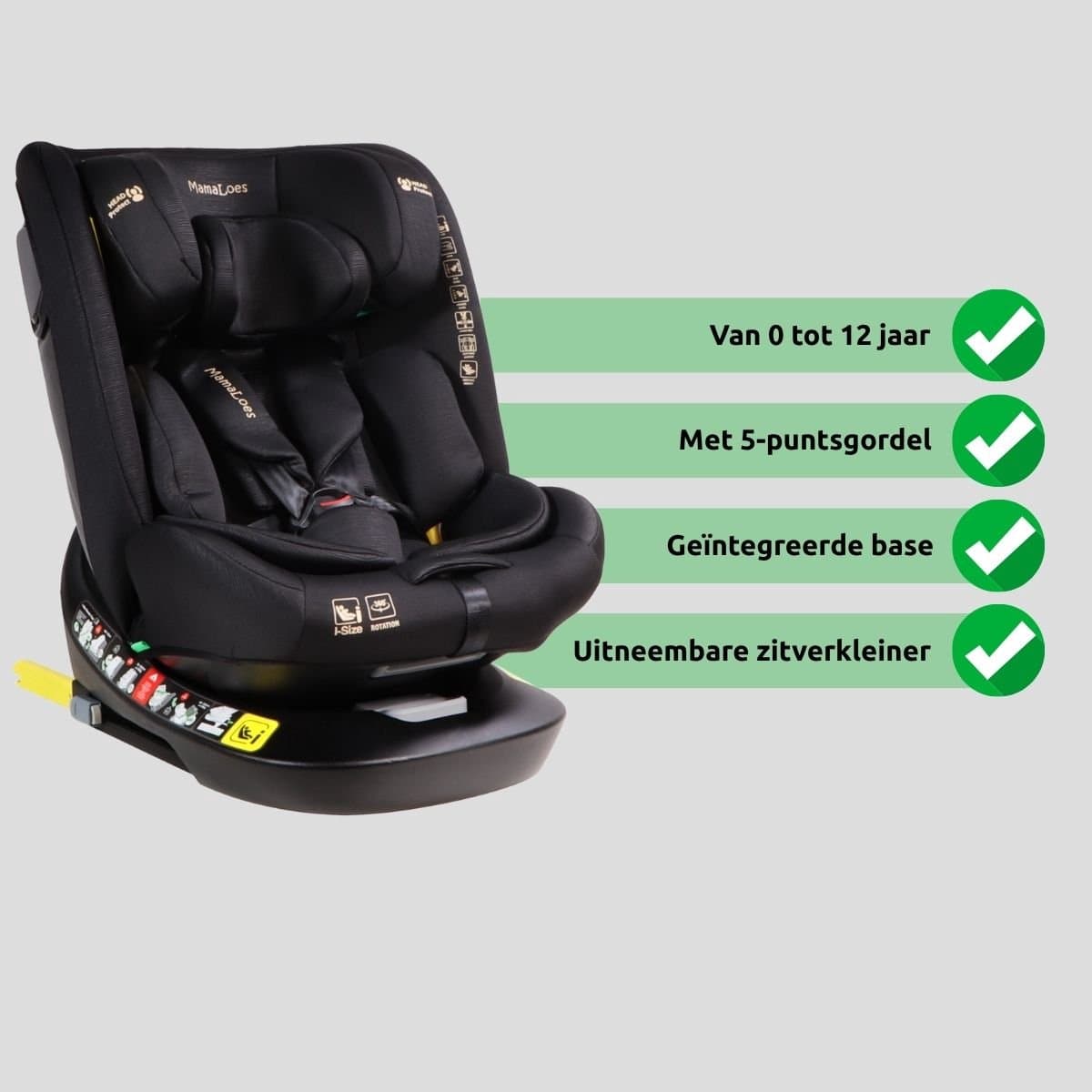 MamaLoes Sef Autostoel - 360° Draaibaar, Isofix, 0-12 jaar thumbnail 2