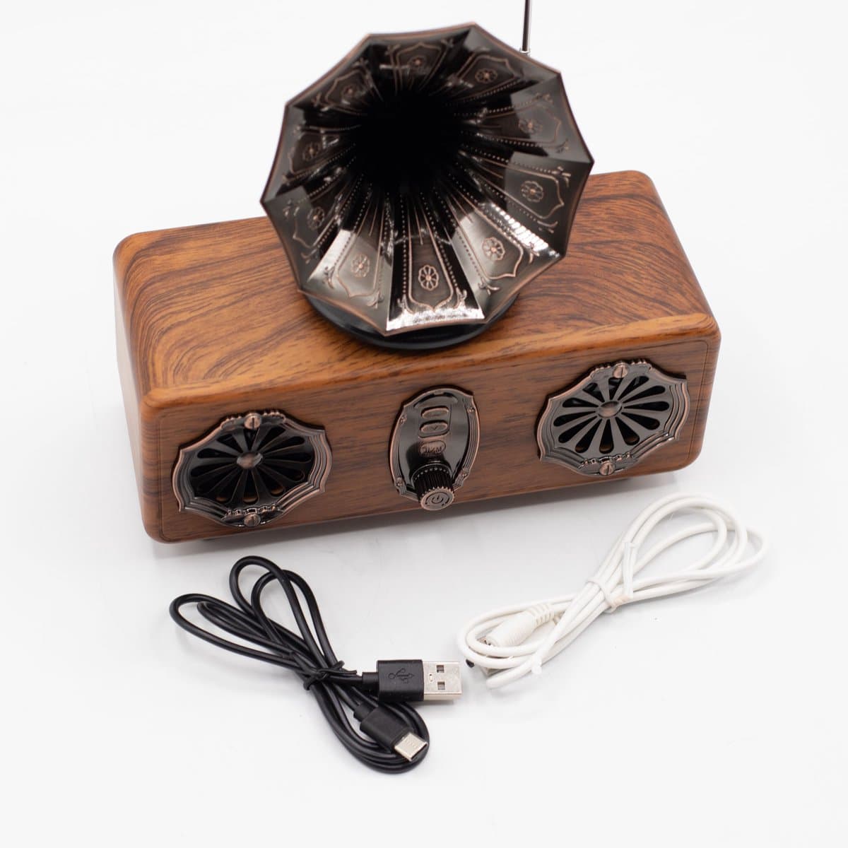 Retro Mini Dubbele Grammofoon Luidspreker - Bluetooth, 10.8W thumbnail 7