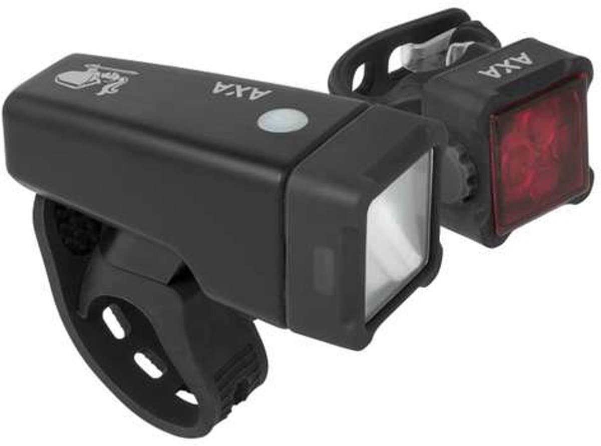 AXA Niteline T4R Fietsverlichting Set – LED Voorlicht & Achterlicht – USB Oplaadbaar – 2.000 m Zichtbaarheid Voor – 450 m Achter – 4 Lichtstanden – 30 m Lichtbeeld thumbnail 8