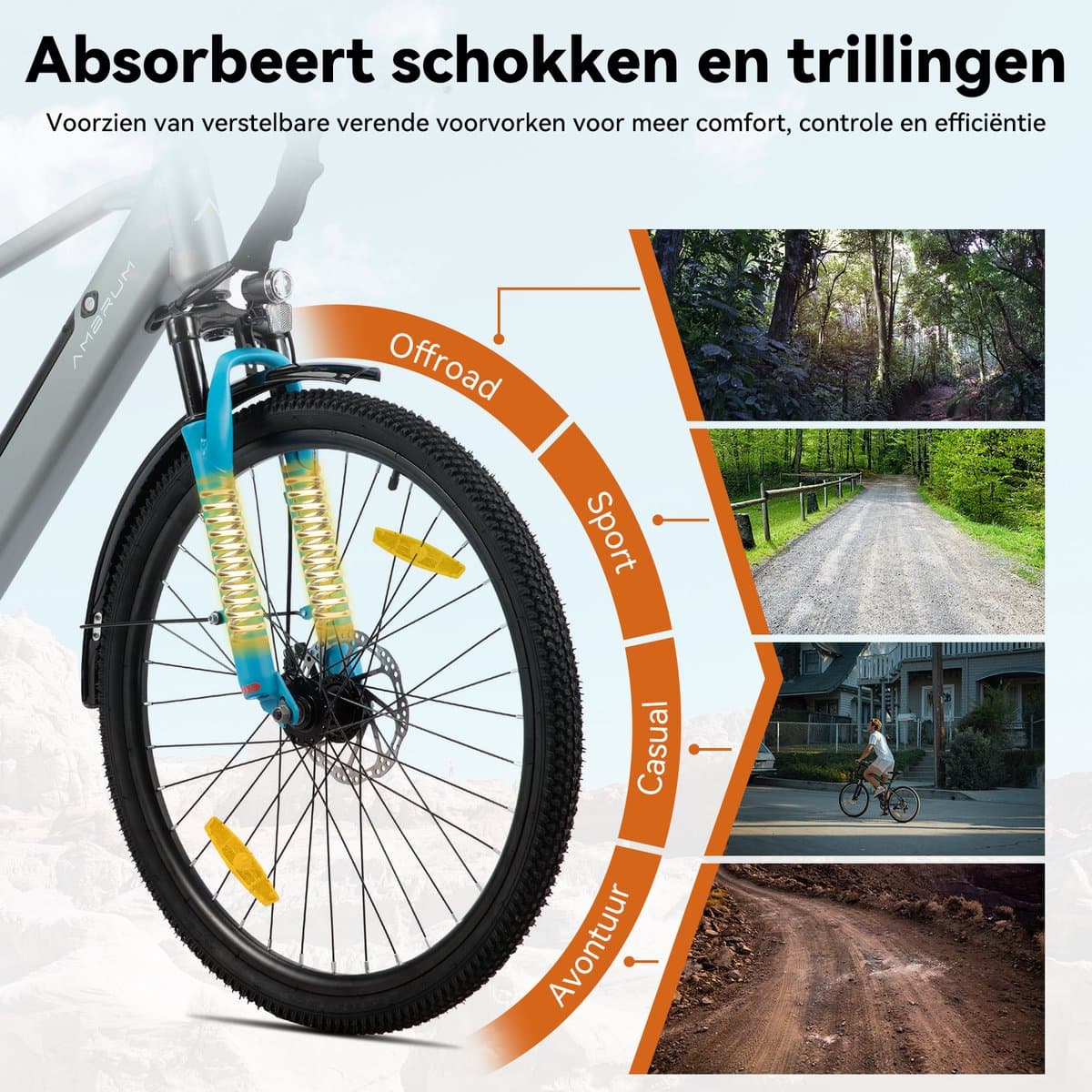 HILAND Matawak elektrische stadsfiets - 26 inch - 250W motor - 60km actieradius - 36V 10.4Ah accu - Shimano 7-versnellingen - Unisex -Grijs thumbnail 8