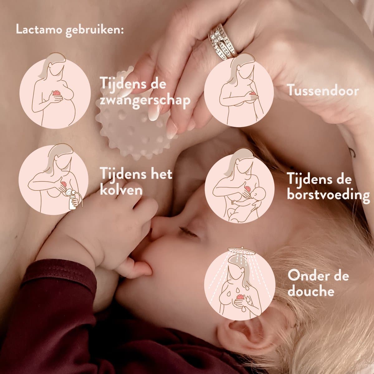 Lactamo | Lymfedrainage met therapeutische Borst Massage Apparaat tegen pijn tijdens Borstvoeding - Warm & Koud te gebruiken - Innovatieve borstvoeding accessoires ontwikkeld door lymfespecialisten & lactatiekundigen - Werking klinisch bewezen thumbnail 4