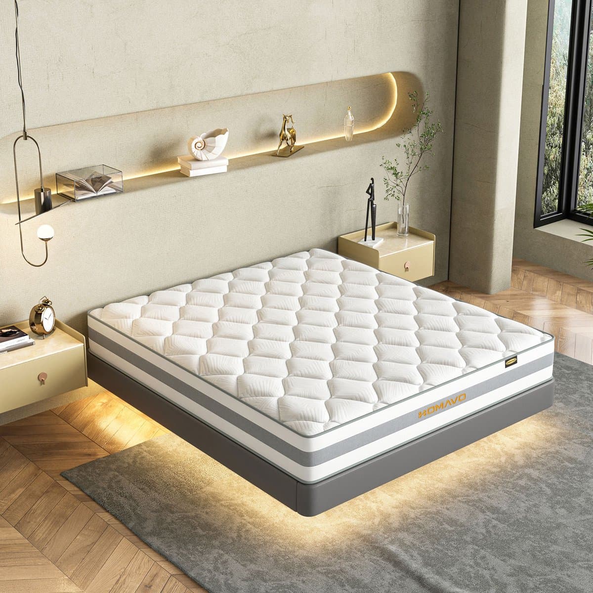 HOMAVO Matras 160x200 cm – 25 cm – Pocketveringmatras – 7-Zones – HR Koudschuim – H3/H4 Duo Hardheid – Orthopedisch – OEKO-TEX Gecertificeerd – Anti-Allergisch – 10 Lagen Hoogwaardige Materialen – Voor Kinderen en Volwassenen