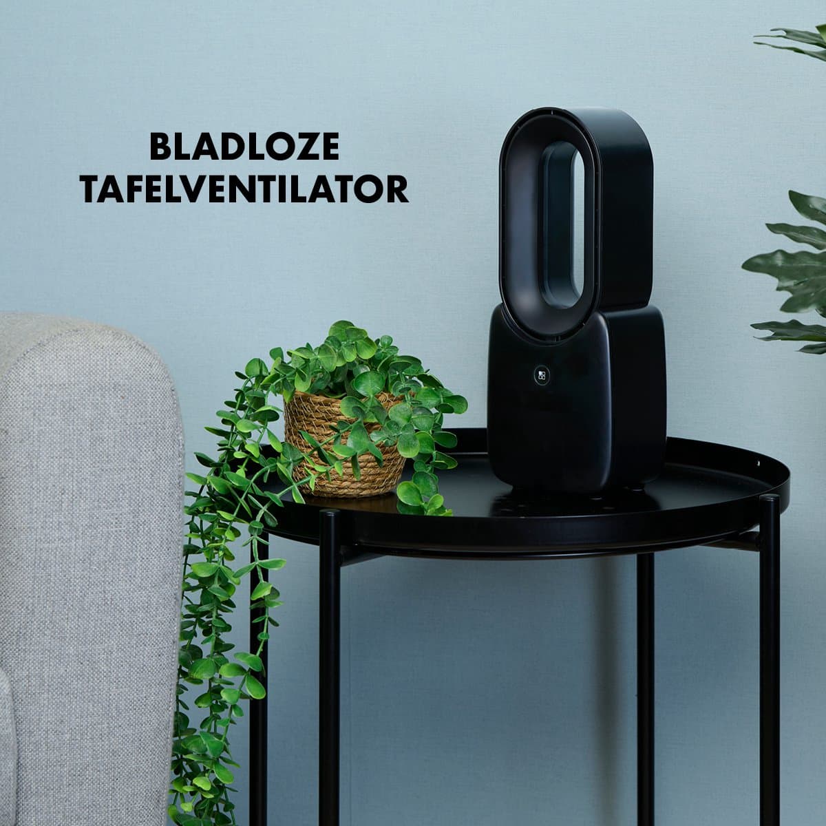 Lifetime Air Bladeloze Ventilator - Stille Ventilator Met Drie Snelheden - Draadloze Bureau Ventilator - Tafel Ventilator met LED Mood Light - USB-C Oplaadbaar - Compact Design - 5W - Zwart thumbnail 7