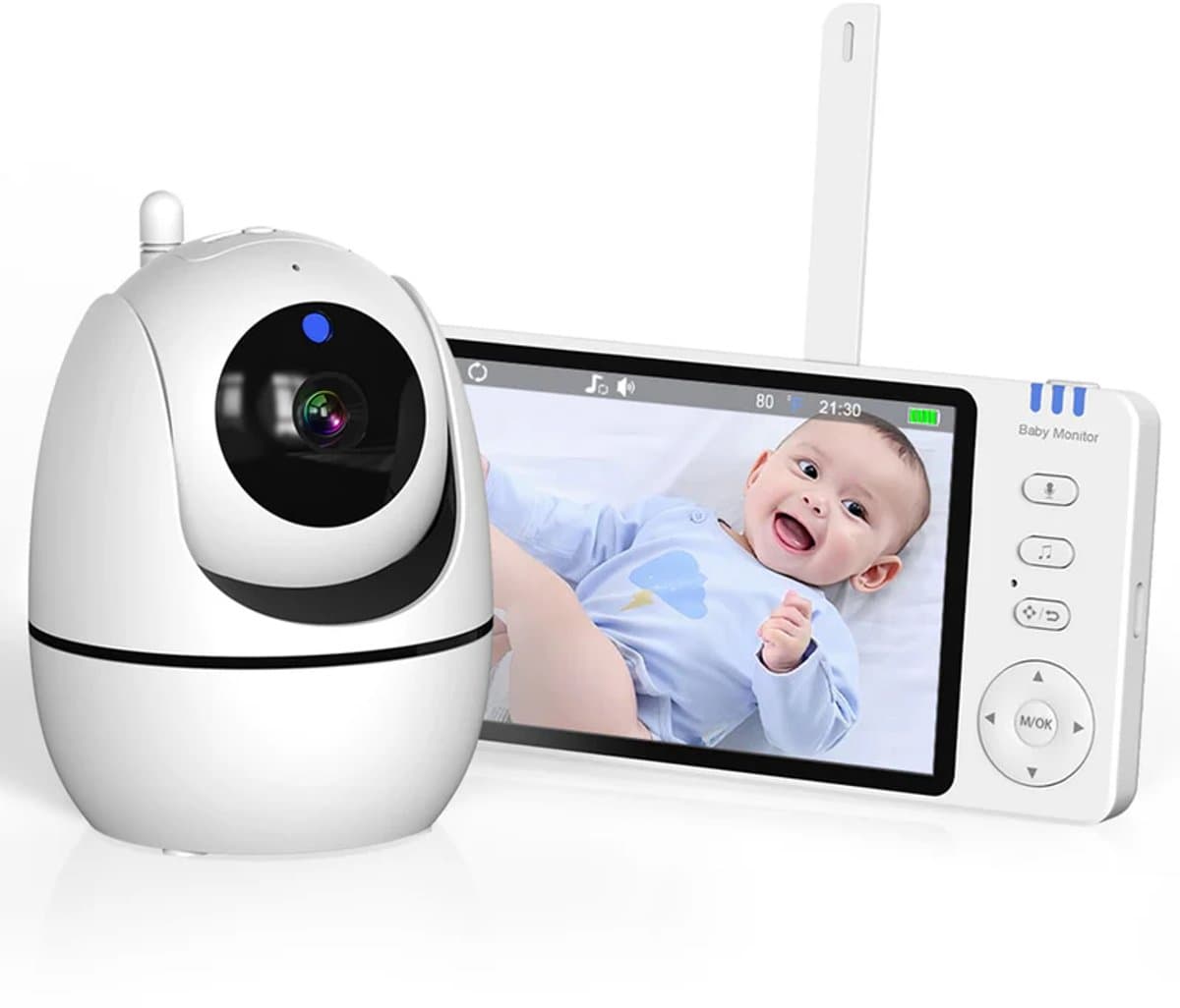 PolderGoods - Babyfoons - Beveiliging Bewakingscamera's - 5-inch video - Temperatuursensor - Slaapliedje