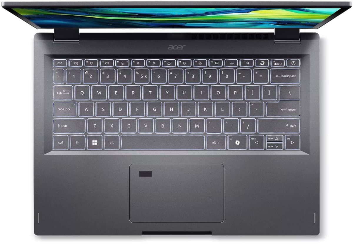 Aspire Spin 14 ASP14-51MTN-56DV - 2-in-1 Convertible - 14 inch - Touchscreen - Core 5 (i5) - 32GB - 512GB SSD - Grijs - inclusief Stylus Pen - Verlicht toetsenbord thumbnail 4