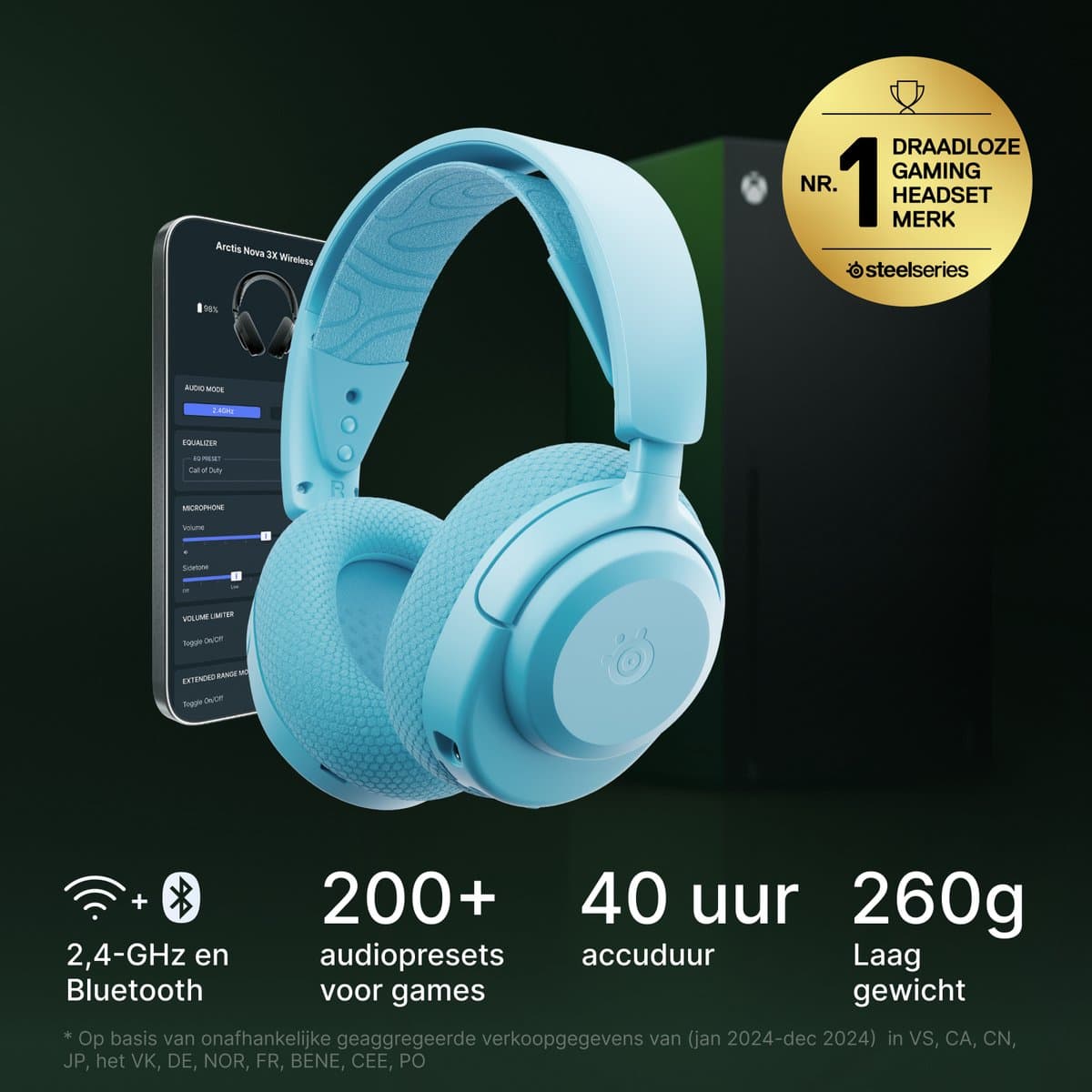 SteelSeries Arctis Nova 3X Wireless Aqua