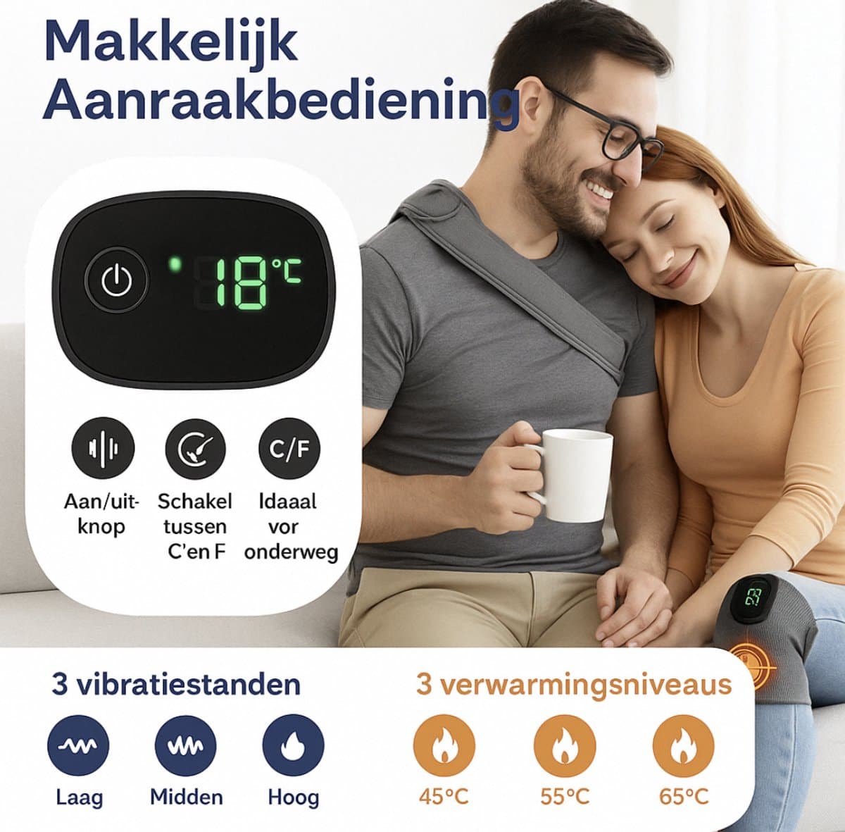 Nifkos Knie Massage Apparaat - 3-in-1 draadloos massager