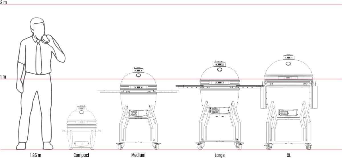 Grill Guru Kamado Barbecue Original XL ø56cm / ø22,05inch - Compleet - Grijs thumbnail 2