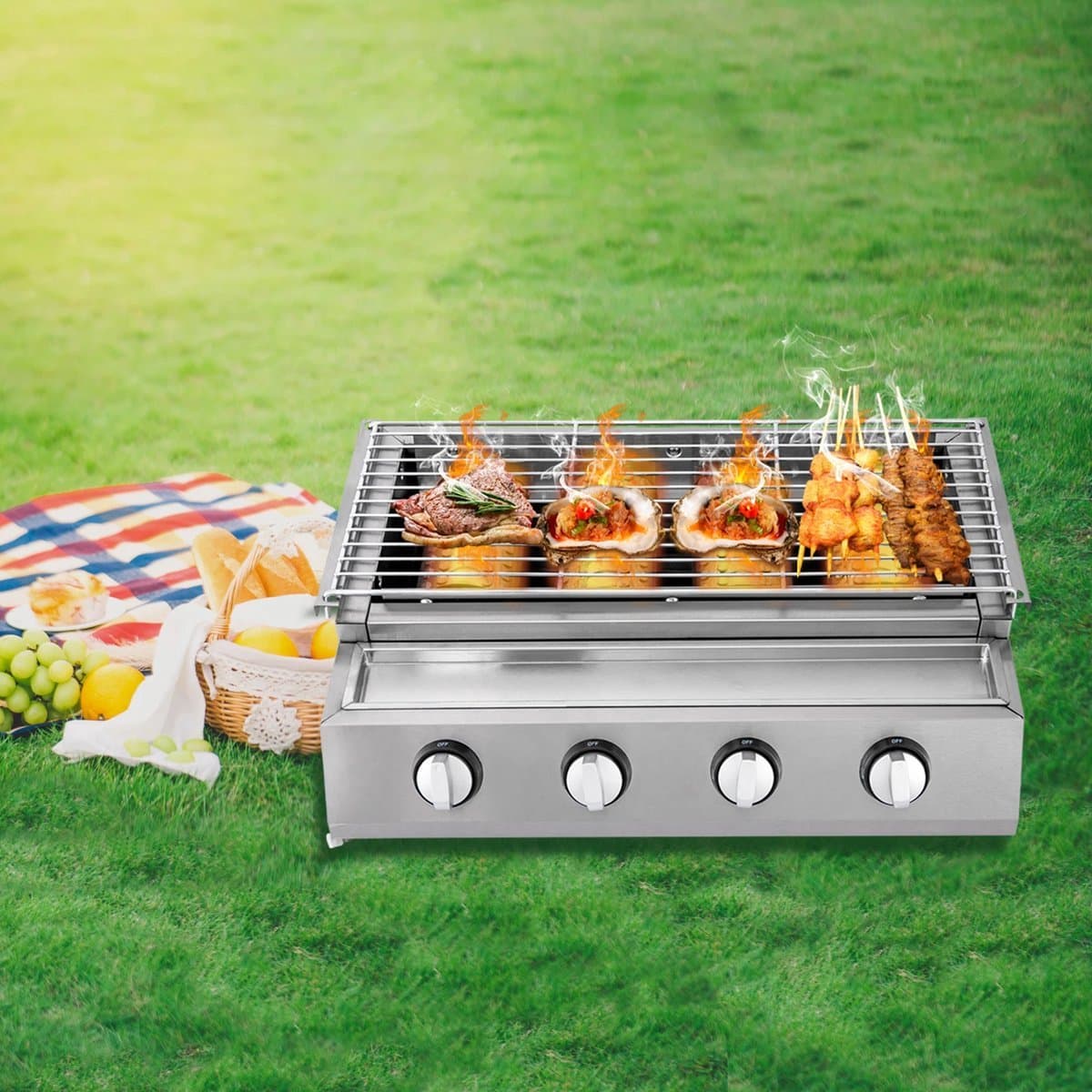 Gas bbq - buitenkeuken - RVS - Barbecue - barbeque - barbecues - gas - familie - eten gezelligheid thumbnail 4