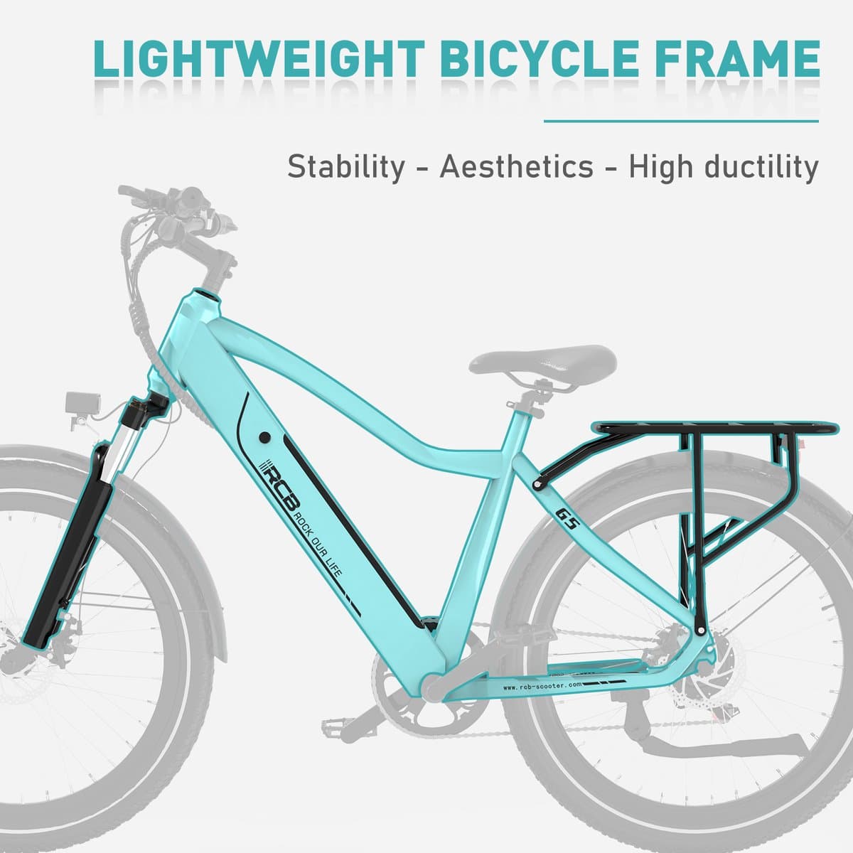 RCB G5 Elektrische Fiets - Lichtgewicht Aluminium Frame - 250W Motor - 36V 13Ah Verwijderbare Batterij - 7 Versnellingen - Met App, NFC & LCD Display - Comfortabel & Roestvrij - Voor Dames en Heren - Actieradius 80km thumbnail 6