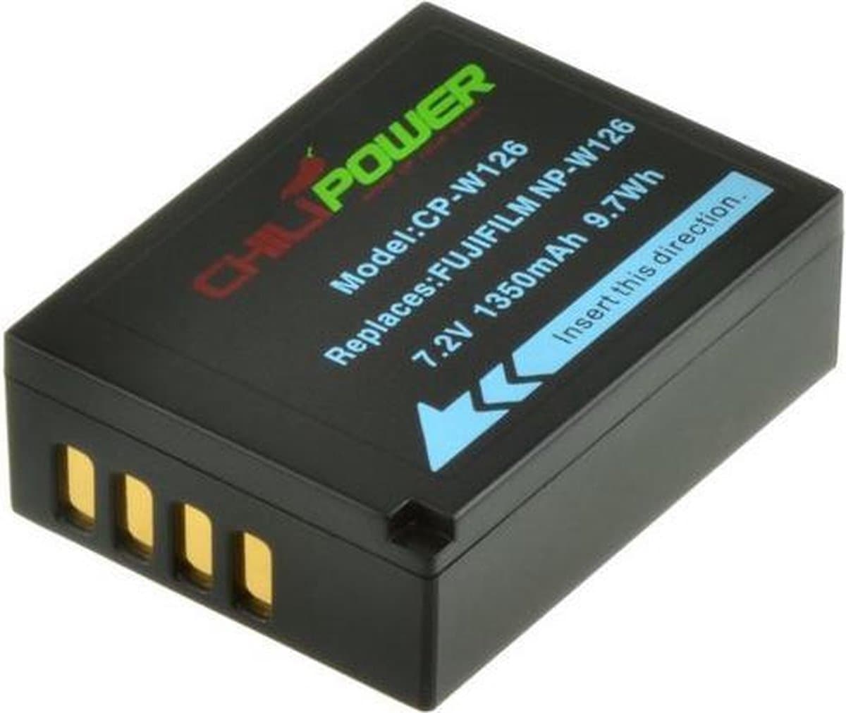 ChiliPower 2 x NP-W126 accu's voor Fujifilm - Charger Kit + car-charger - UK version thumbnail 2