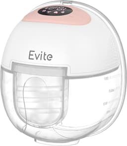 Productfoto van Evite Elektrische Draadloze Borstkolf Nova – Handsfree & Draagbaar – BPA-Vrij – Enkele Borstkolf - Met E-Book - Wit & Roze