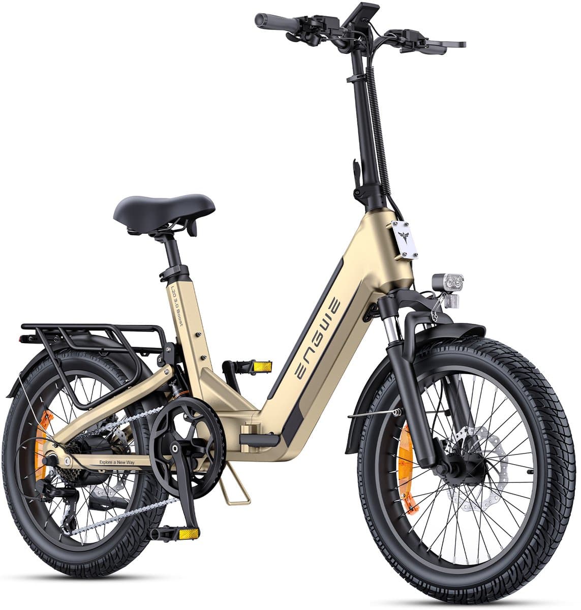 ENGWE L20 3.0 Boost Elektrische fiets - Actieradius 135km - Verwijderbare batterij 48V13.5Ah - Motor 250W - Shimano 7 versnellingen - Hydraulische schijfremmen - 20 Inch Commuter E-Bike - Fatbike - goud