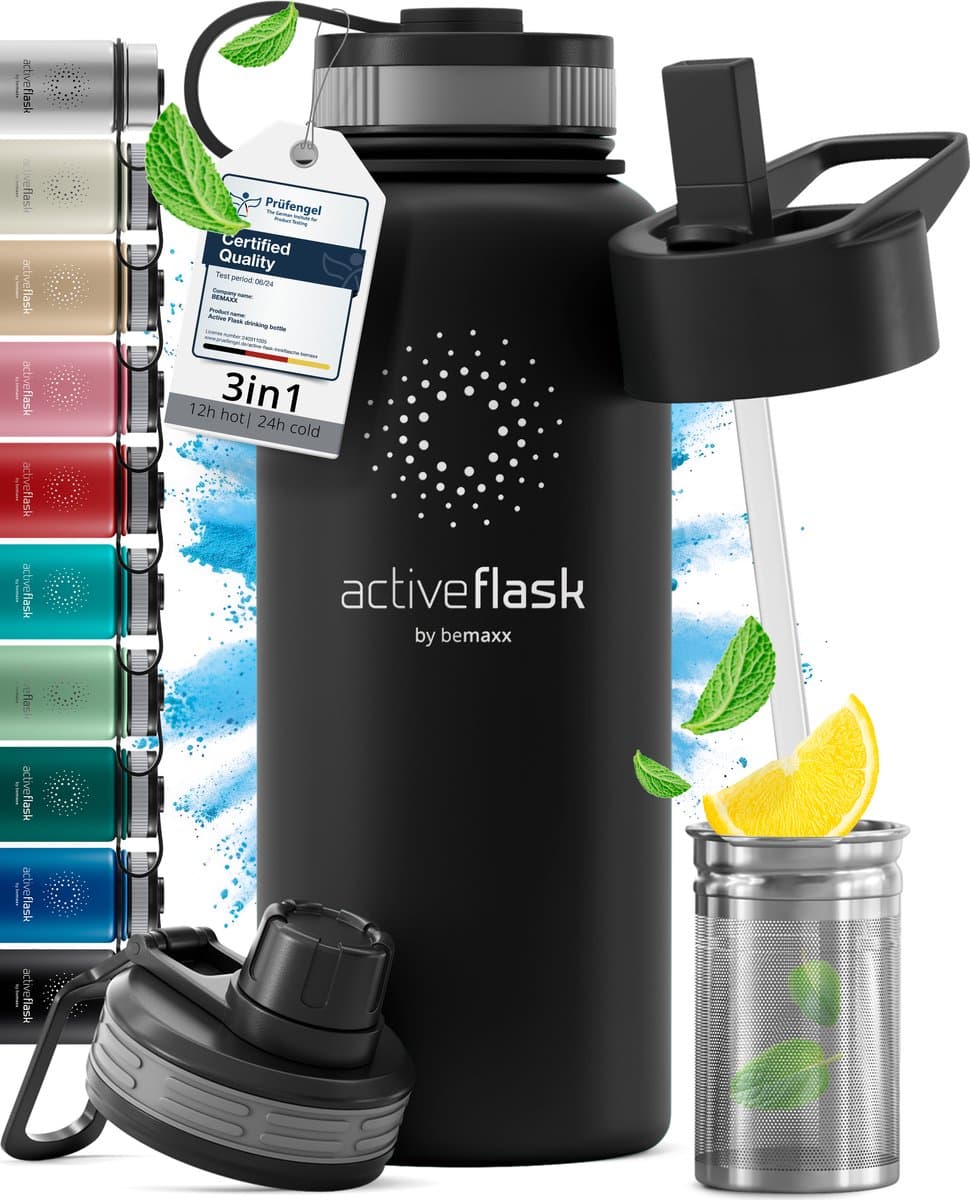 bemaxx ACTIVE FLASK 950 ml met drie drinkdoppen thumbnail 8