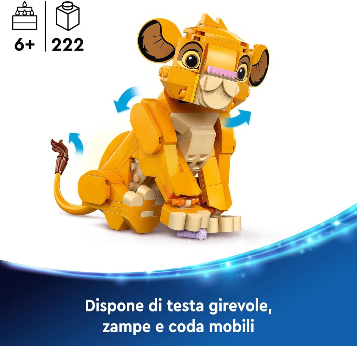 LEGO Disney Simba als welp - draaibare kop, beweegbare poten thumbnail 7