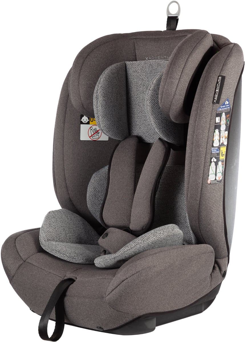 X Adventure Autostoel Premium Groep 1/2/3 9-36 kg (76 tot 150 cm) - Vanaf 15 maanden tot 12 jaar - Gordel - i-Size - Meegroei Autostoel - Grijs thumbnail 4