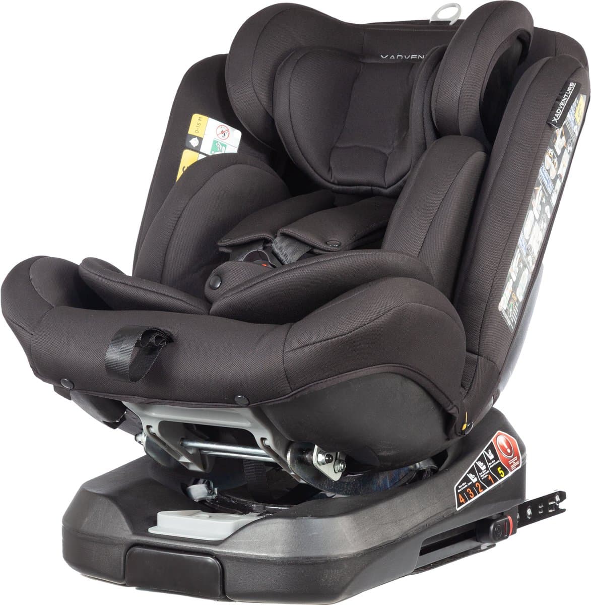 X Adventure Autostoel 360° Draaibaar Supreme - i-Size Met Isofix - Groep 0/1/2/3 (40 cm tot 150 cm) -Vanaf Geboorte tot 12 jaar - Zwart thumbnail 3