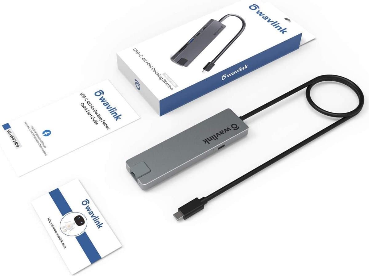 Wavlink USB-C 4K Mini Docking Station - HDMI - SD/TF kaart lezer - USB 3.0 - Ethernet poort - Multifunctioneel - Reis - USB HUB - Docking - Windows - Mac OS X thumbnail 6