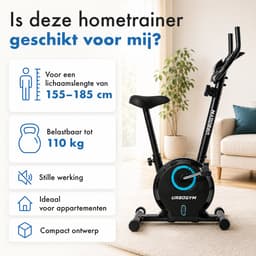 Productfoto van URBOGYM BAY BLUE Hometrainer - Magnetische Fitnessfiets - 8 Weerstandsniveaus - Vliegwiel 3 kg - Max. 110 kg - Blauw
