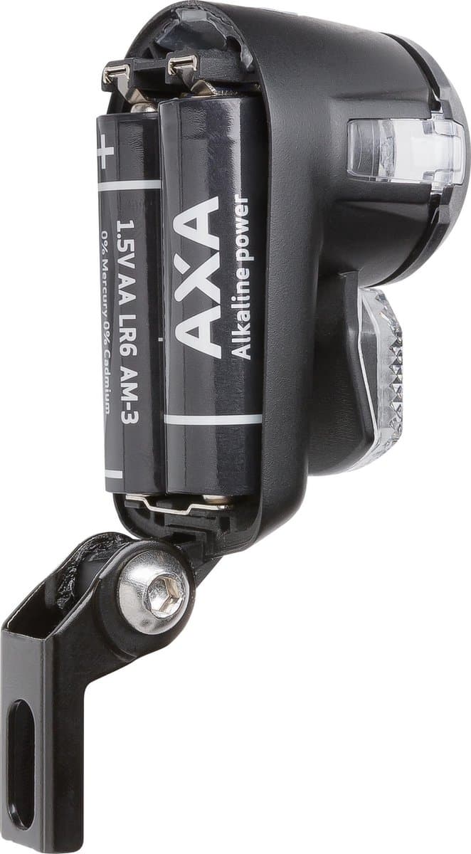 AXA Nox City Fietsverlichting – LED Fietslampjes Voorlicht op Batterijen – Auto/Off Functie – Waterdicht – Double Lens Technology – 15 m Lichtbeeld – 1.000 m Zichtbaarheid – Zwart thumbnail 4