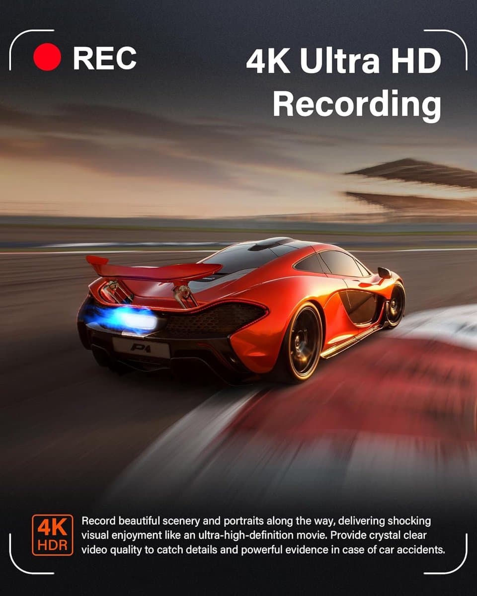 Dashcam voor auto voor en achter – Dual dashcam – Voor- en achtercamera – Autocamera – Full HD dashcam – Dashcam met nachtzicht – Dashcam met bewegingssensor – Groothoeklens – Parkeermodus – Loop recording – Dashcam met SD-kaart thumbnail 2