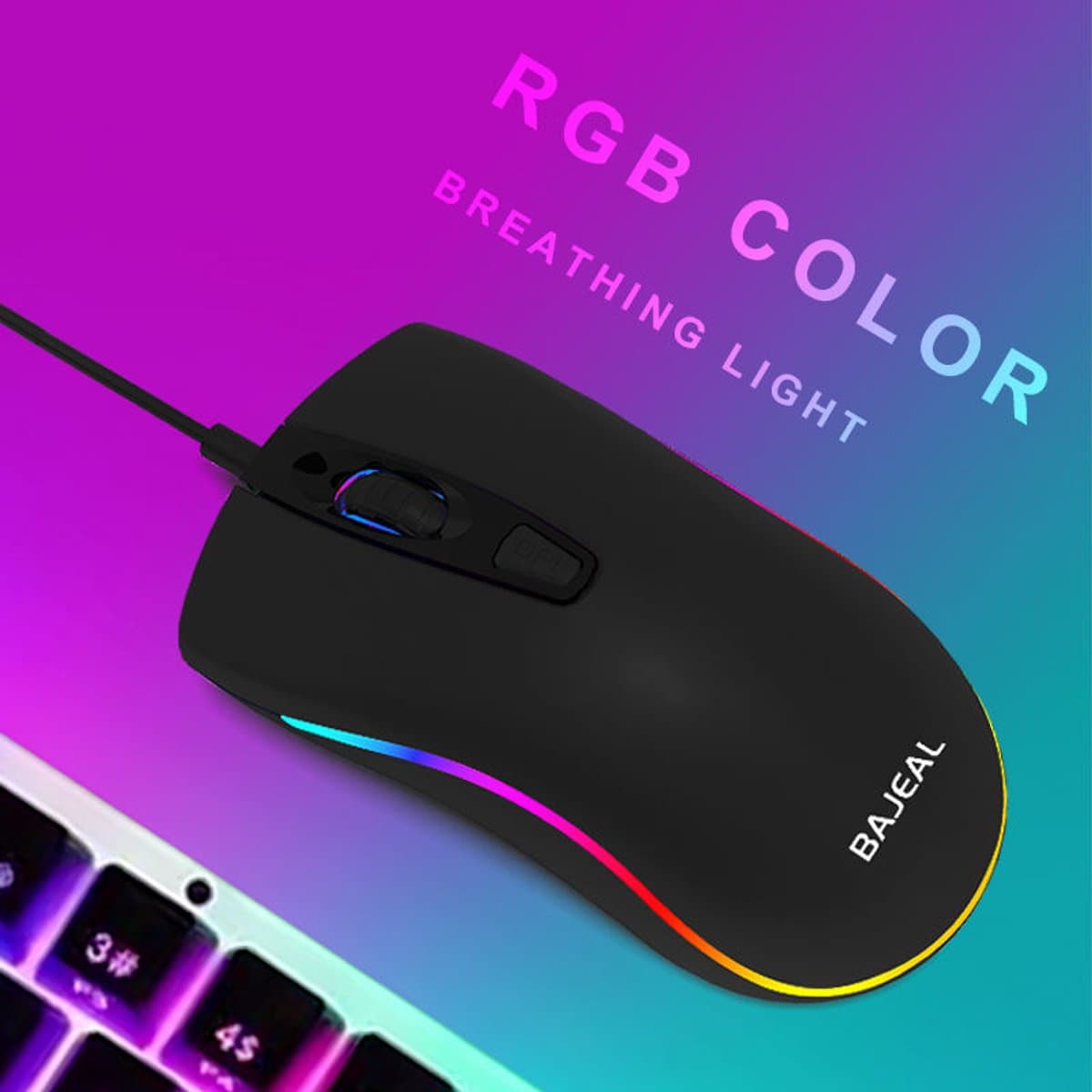 Gaming Muis Zwart – RGB Verlichting – USB – 3 Instelbare DPI (800/1200/1600) – Ergonomisch – Bedrade Muis voor PC & Laptop - afbeelding 1