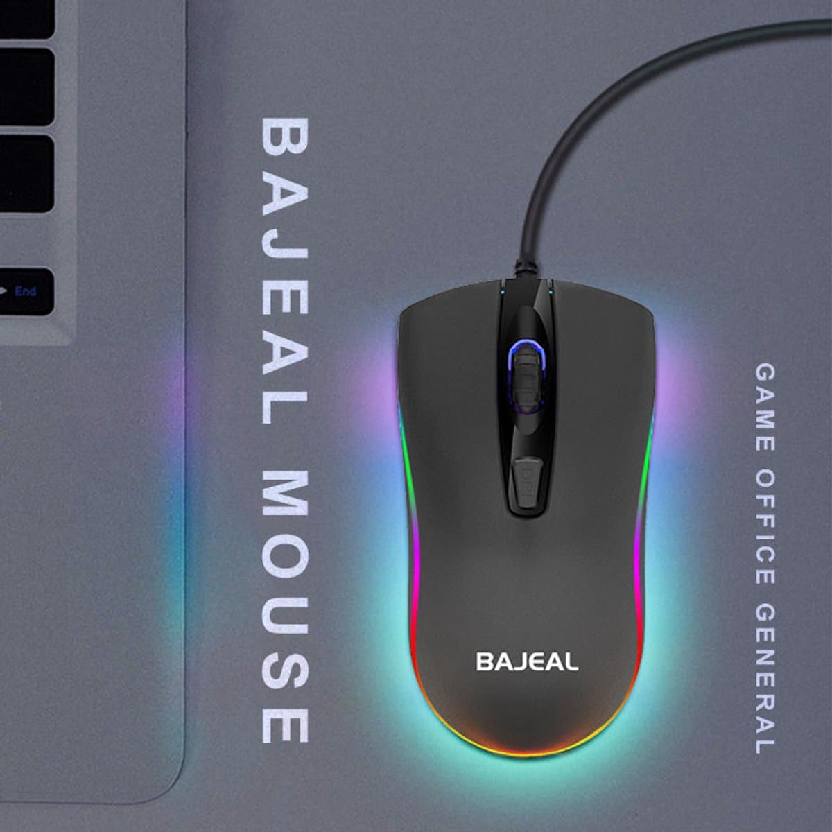 Gaming Muis Zwart – RGB Verlichting – USB – 3 Instelbare DPI (800/1200/1600) – Ergonomisch – Bedrade Muis voor PC & Laptop thumbnail 5
