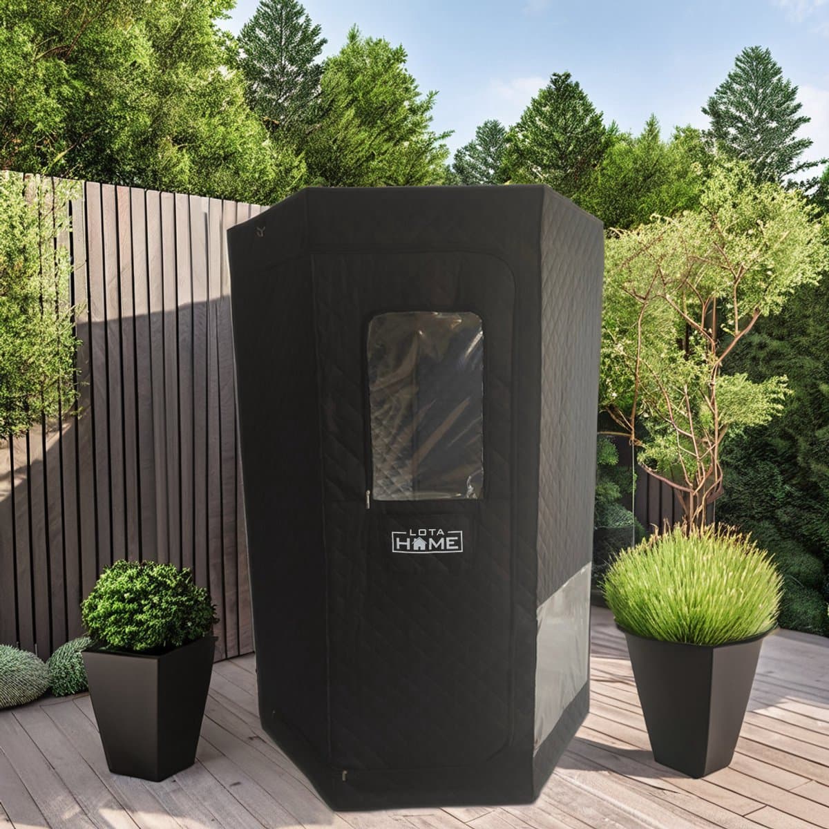 LotaHome - Mobiele Sauna - Draagbare Sauna - Draagbare Stoomsauna Tent - met Stoomgenerator - Stoomverwarming - Stoomsauna - Direct Heet - Saunabox - Draagbare Sauna - 9 Warmtestanden - Sauna voor Thuisgebruik - Ontspanning en Detox thumbnail 4