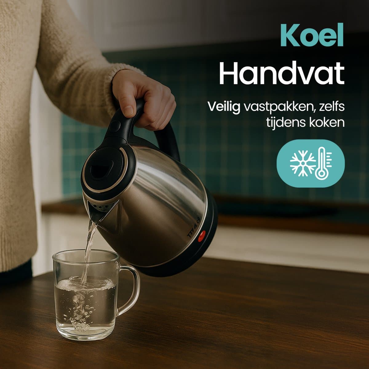 Golermo RVS Waterkoker 1.8L – 1850W Snel & Veilig thumbnail 4
