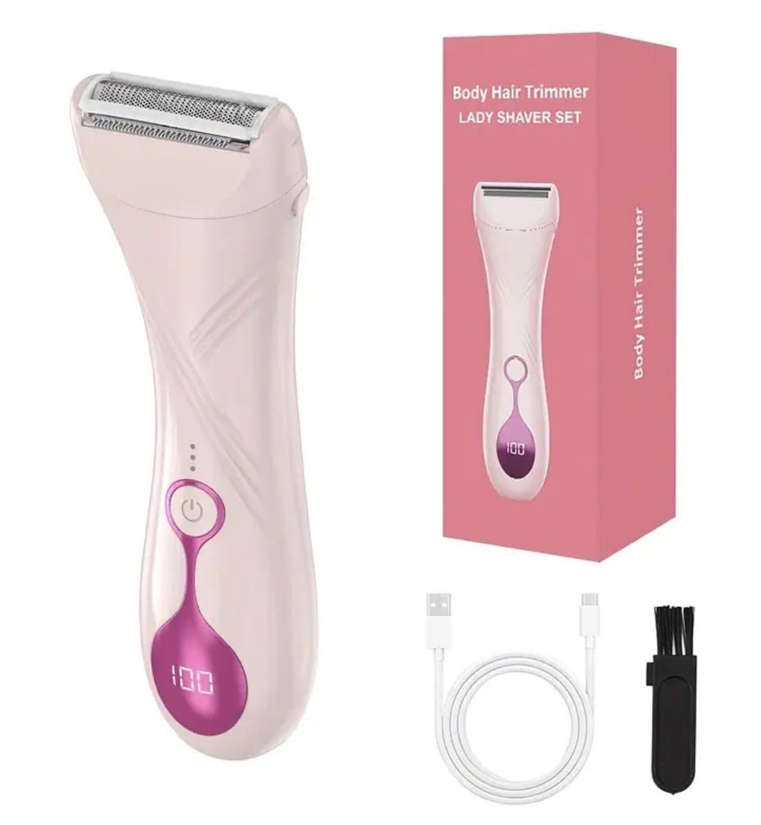 Shaver Oplaadbaar – Gezichtsepilator - Ladyshaves voor vrouwen - Ontharingsapparaat -Dubbele Scheerkop – Pijnloos & Glad Scheren – Compact Reisformaat – Draadloos – Voor Gezicht & Lichaam thumbnail 7
