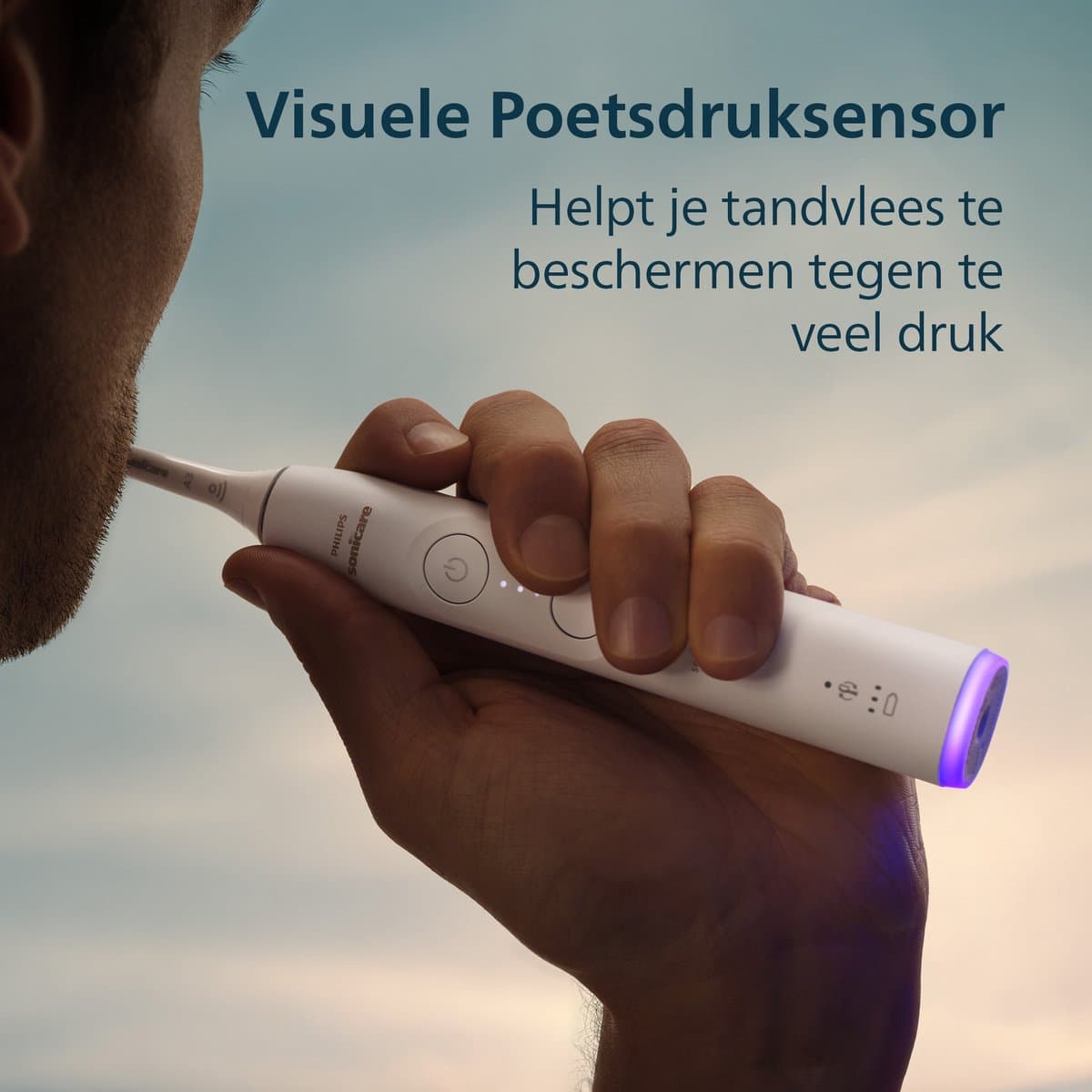Philips Sonicare 7100 series - Elektrische Tandenborstel - Wit & Blauw - Duopack - Reisetui - Gezonder tandvlees - HX7429/01 thumbnail 5