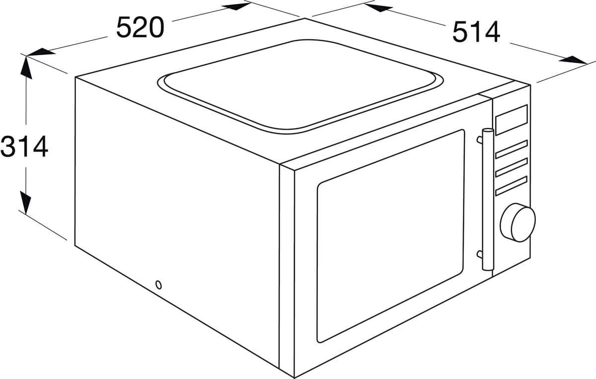 ETNA CMV334RVS - Combi magnetron - Vrijstaand - 1000 watt - 34 liter - Zwart thumbnail 7