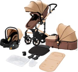 Productfoto van GMHC VICTORY SARL Luxe 3-in-1 Kinderwagen - Wandelwagen - Khaki