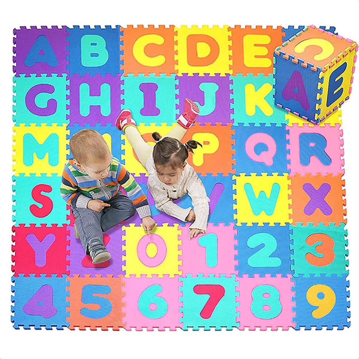 Gofun Speelmat Baby XL - 180x180cm – Speelkleed - 86-delige Puzzel – Foam – Opvouwbaar – Tegels – Speeltapijt – Multicolor