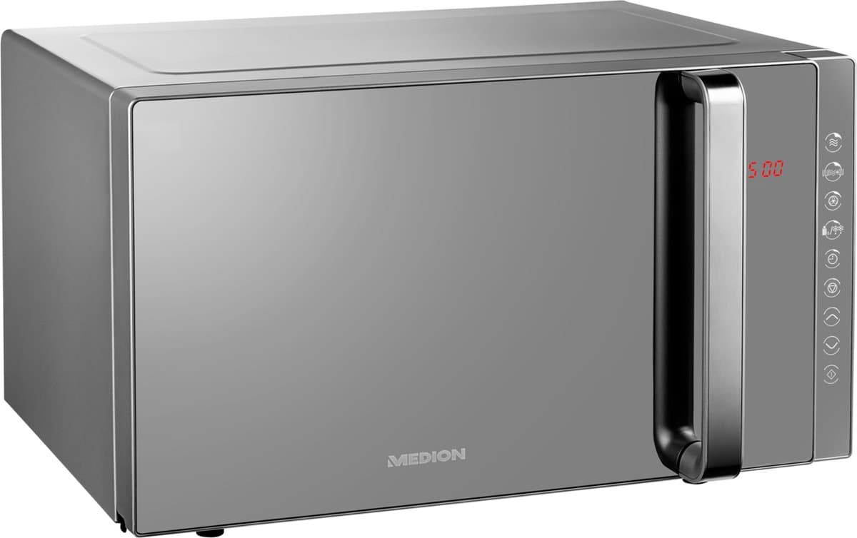 MEDION vrijstaande, 3-in-1 magnetron met grill- en heteluchtfunctie, 800 watt vermogen, 1200 watt bovengrill/heteluchtvermogen, 23L, MD17495, zilver thumbnail 7