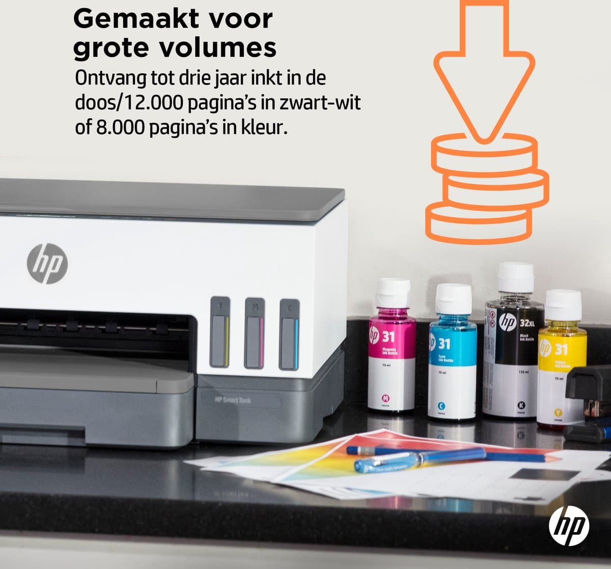HP Smart Tank 7005 – All-in-One Kleurenprinter – Inkjet Tankprinter – Wifi & AirPrint – Tot 3 Jaar Printen – Printen, Scannen, Kopiëren – Dubbelzijdig – Zonder Cartridges thumbnail 3