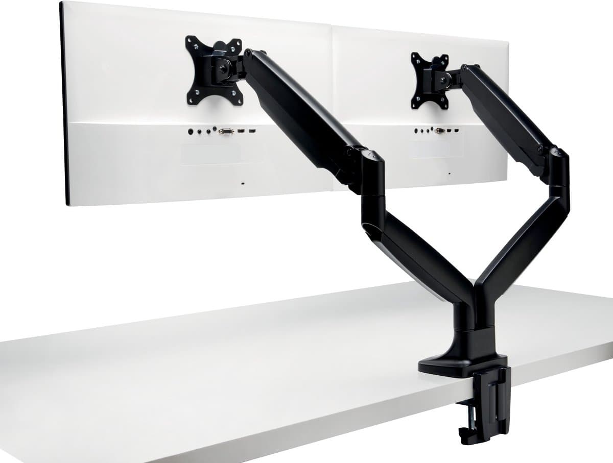 Kensington SmartFit® One-Touch Dubbele Monitor arm - Voor 2 Schermen - In Hoogte Verstelbaar - 13 tot 34" & Tot 9kg - Zwart