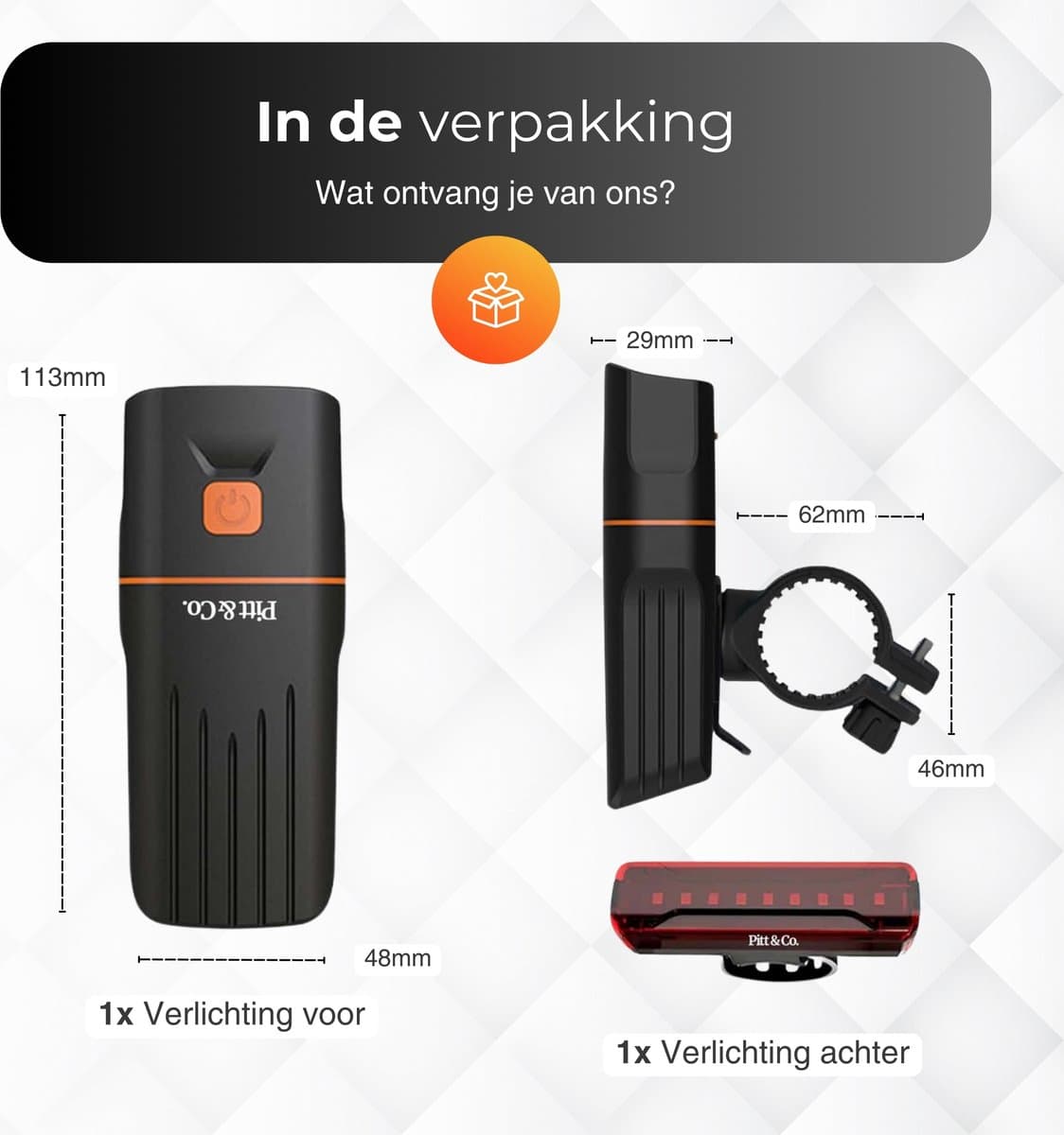 Fietsverlichting Set LED - Fietslamp Oplaadbaar - Fietslicht Voorlicht en Achterlicht - Waterdicht 500 Lumen MTB & Racefiets Verlichting - Fietslampjes thumbnail 7